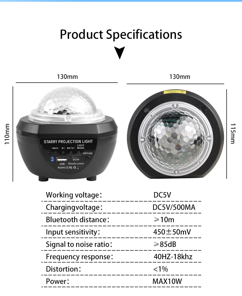 Starry Sky Galaxy Bluetooth Projector