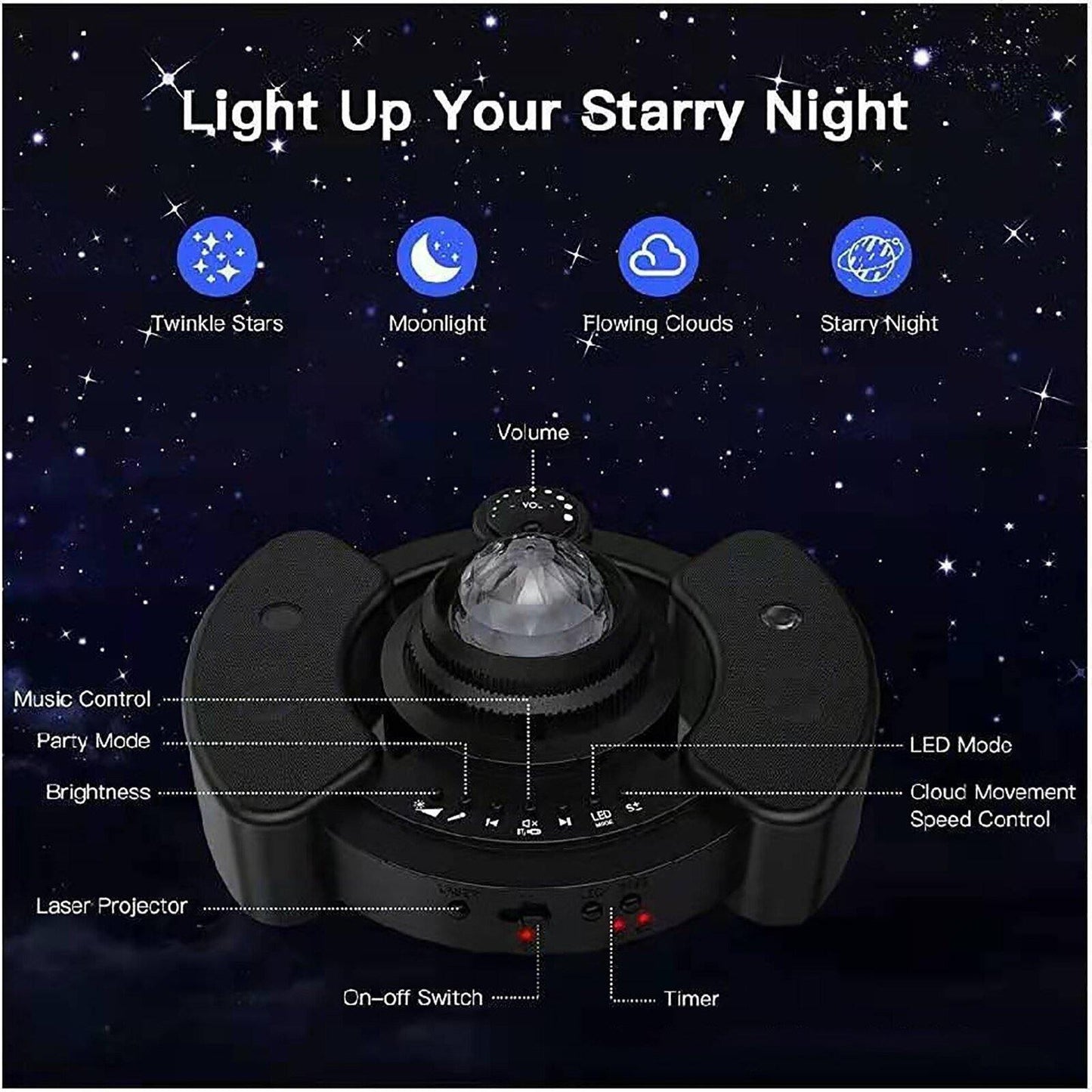 Colorful Starry Sky UFO Galaxy Projector - Bark ‘n’ Paws