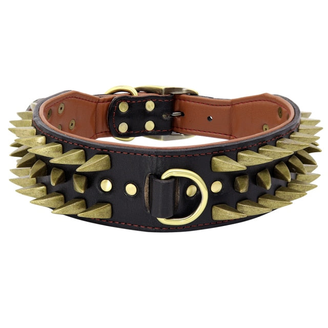 Leather Spikes Studded Dog Collar