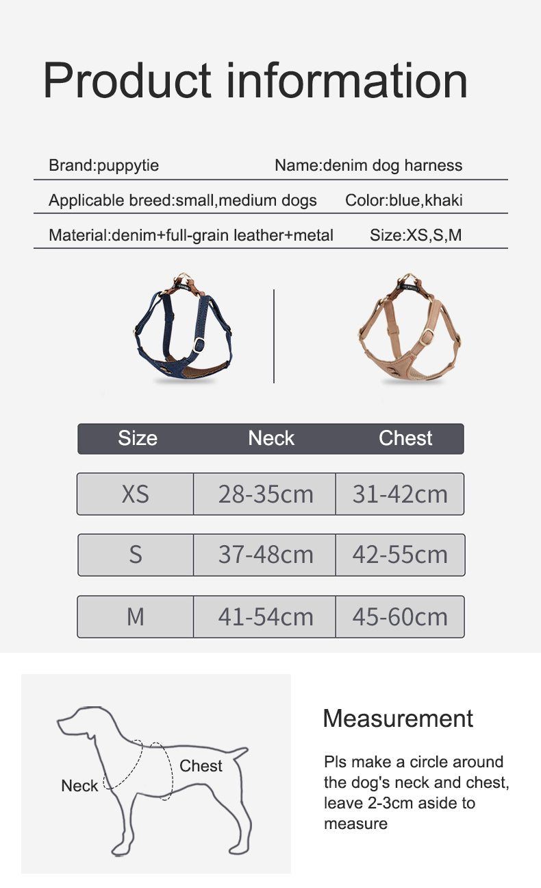 Fashion Denim Dog Vest Harness