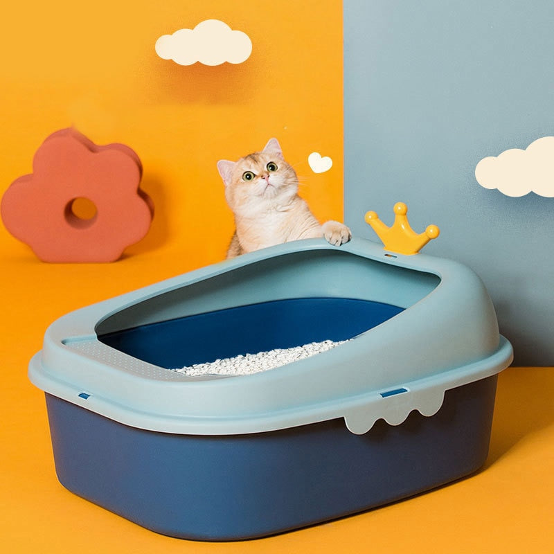 Semi Enclosed Nice Design Cat Litter Box