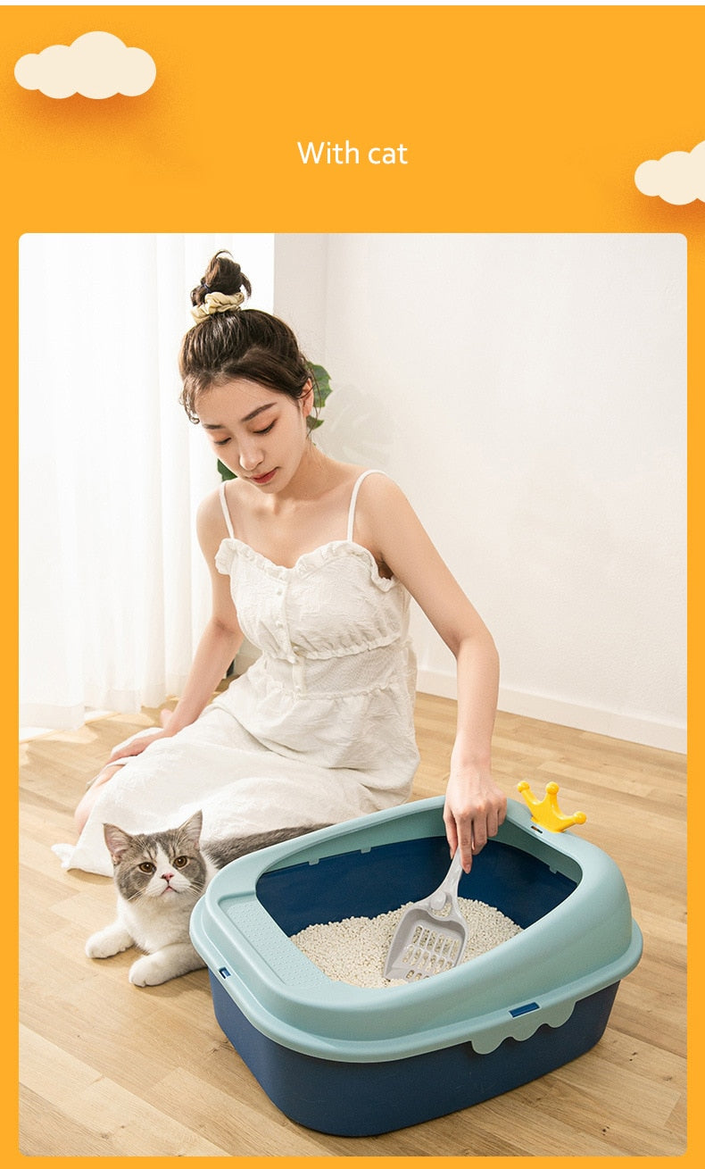 Semi Enclosed Nice Design Cat Litter Box