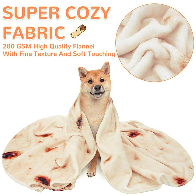 Burritos Flannel Dog Soft Blanket