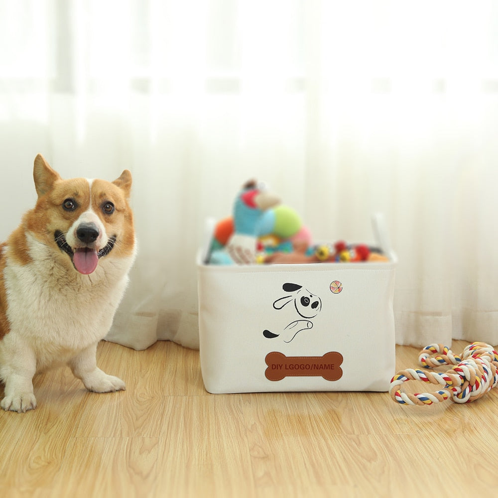 Foldable Pet Toys Storage Basket