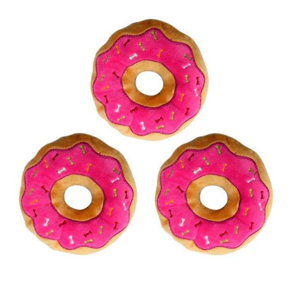 3 Pcs Plush Donuts Dog Toy - Bark ‘n’ Paws