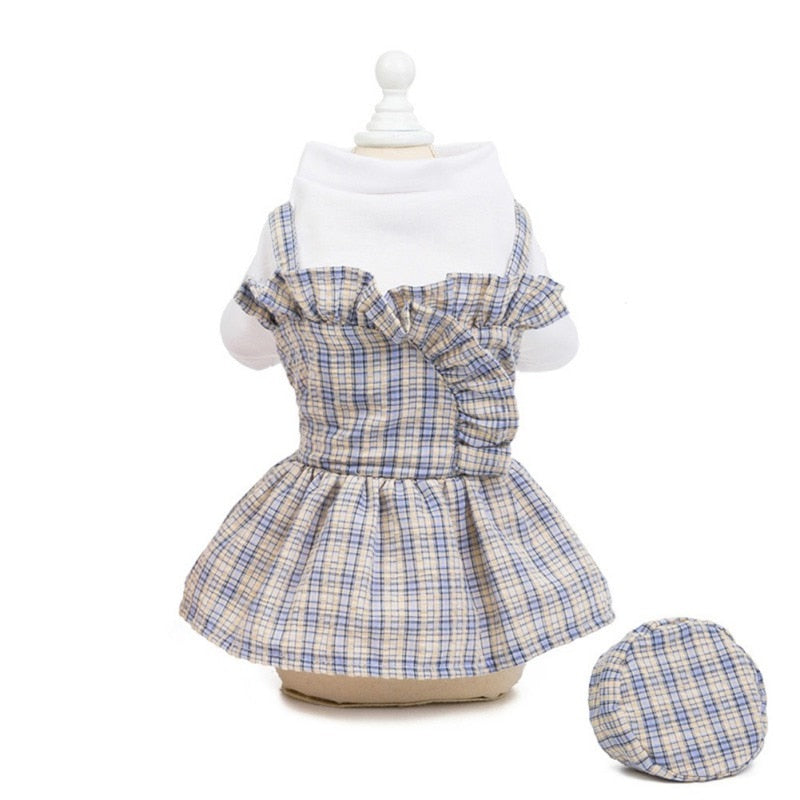 Summer Pet Dog Plaid Dress