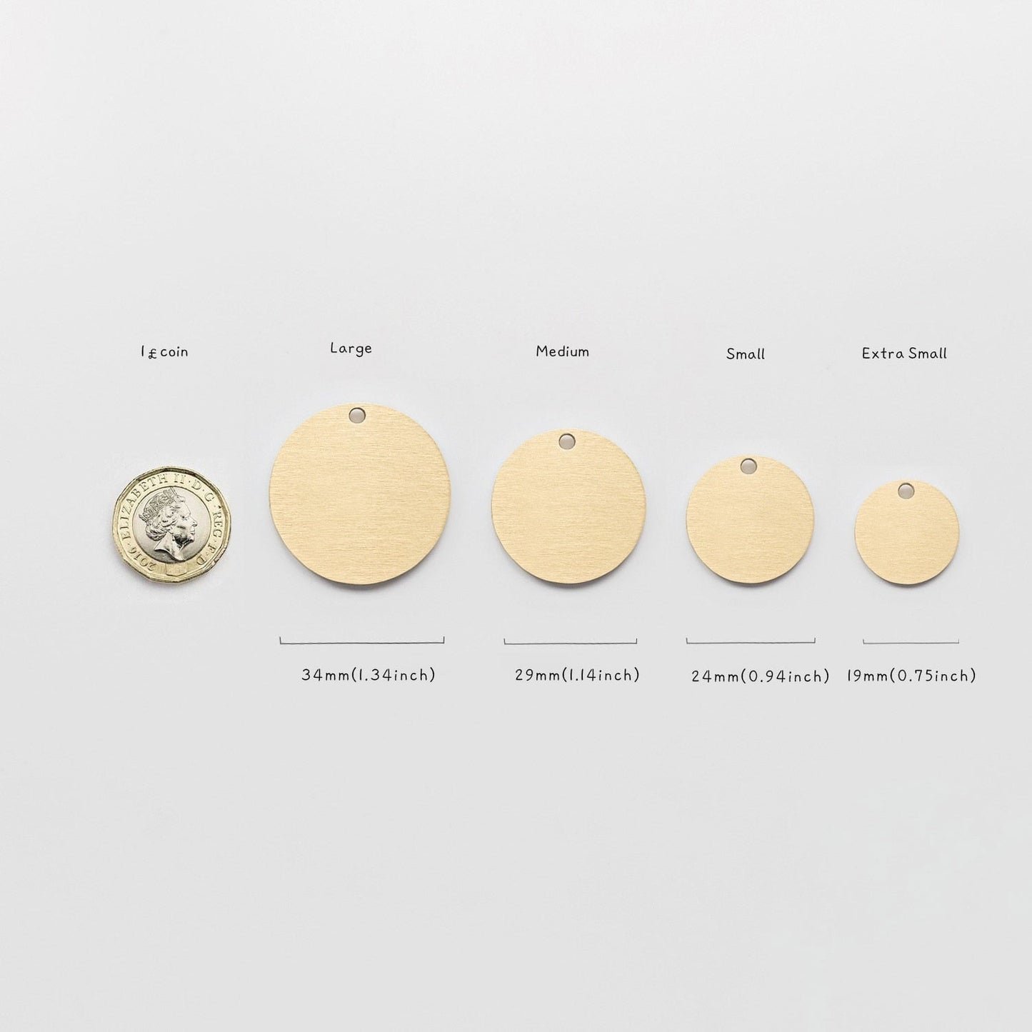 Shiny Brass 14K Gold Surface Dog Tag