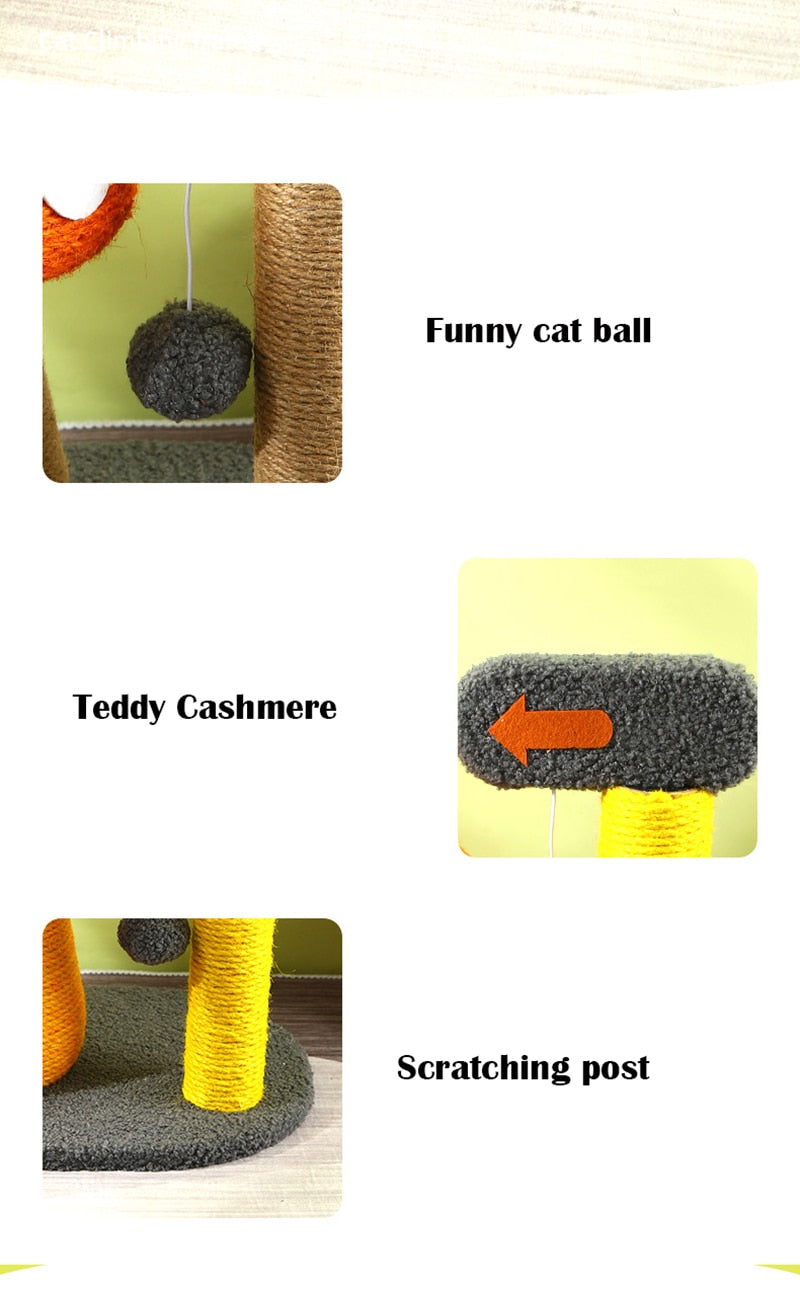Catural Linen Cat Climbing Scratching Post