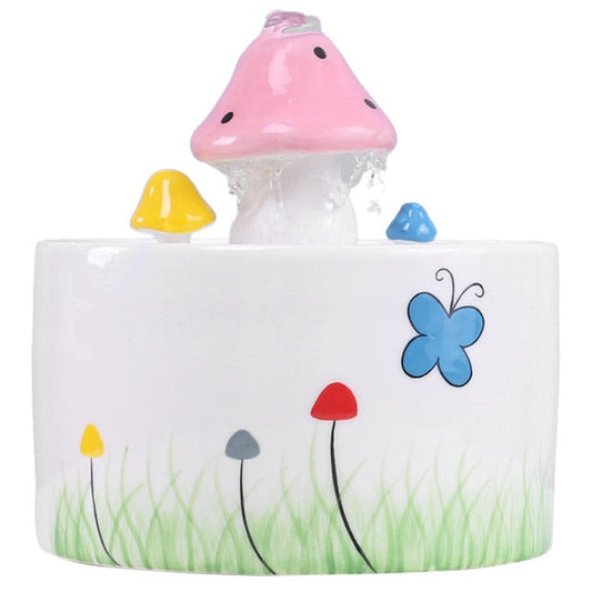 Mushroom Ceramic Pet Water Fountain