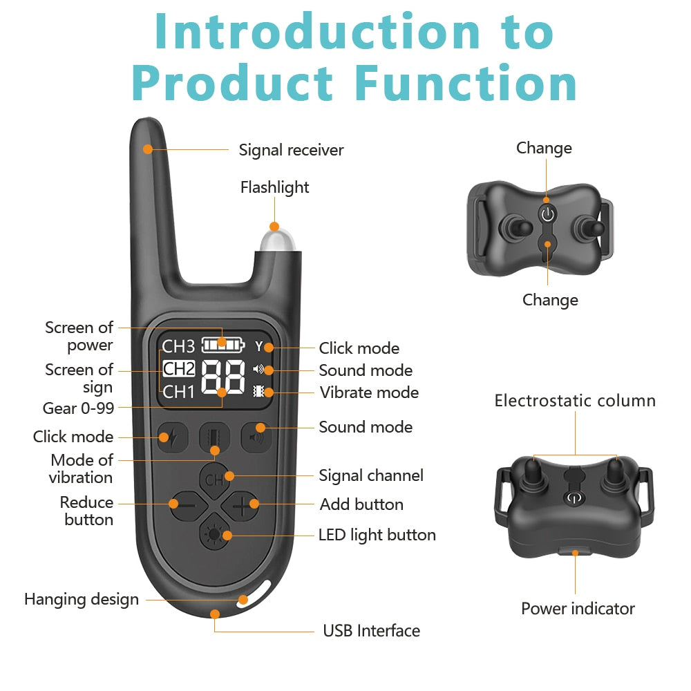 2600 Feet Anti Bark Electric Dog Training Collar