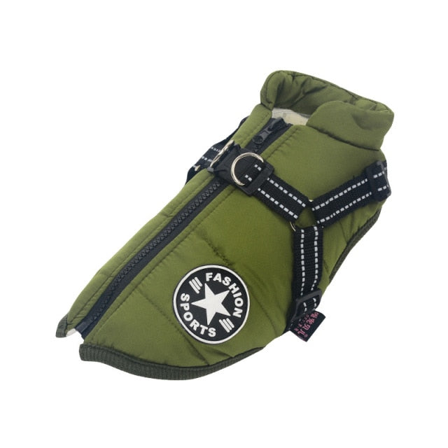 Winter Warm Dog Jacket Harness
