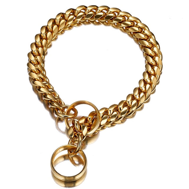 Stainless Steel 18K Gold Metal Dog Collar
