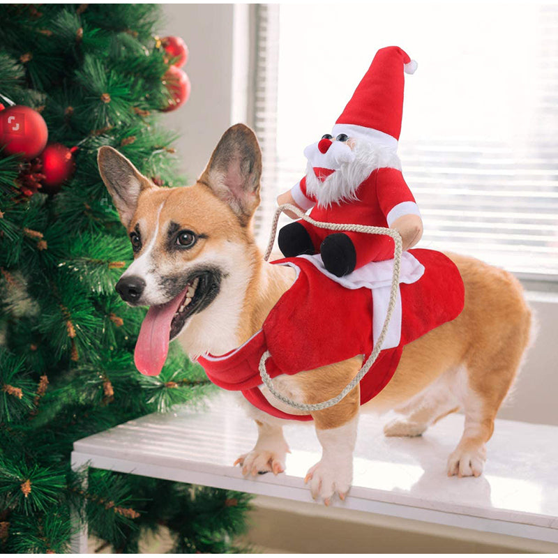 Santa Claus Riding Christmas Dog Costume