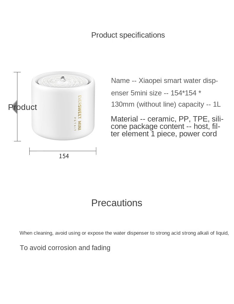 1.1L Ceramic Pet Water Dispenser