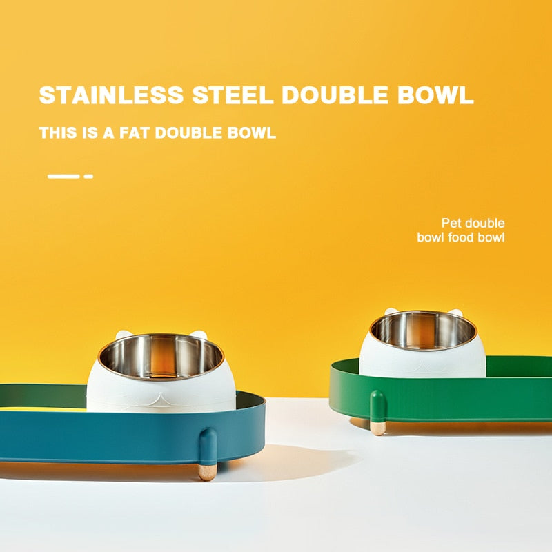 Pet Stainless Steel Double Bowl