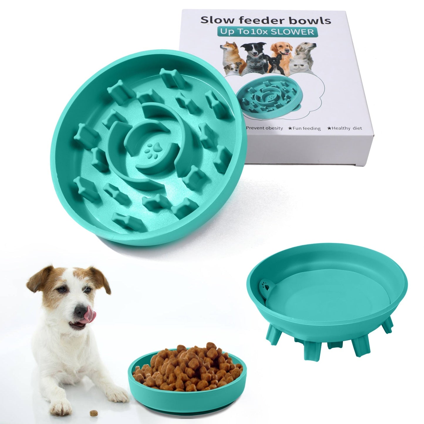 Anti Choke Dog Travel Slow Feeder Bowl