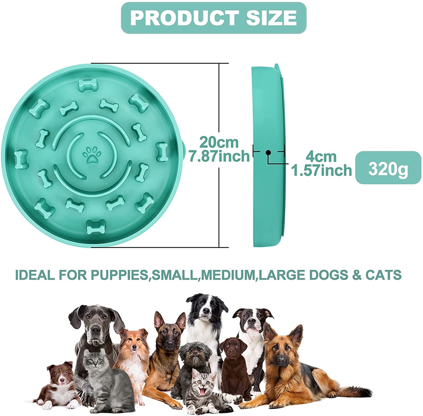 Anti Choke Dog Travel Slow Feeder Bowl