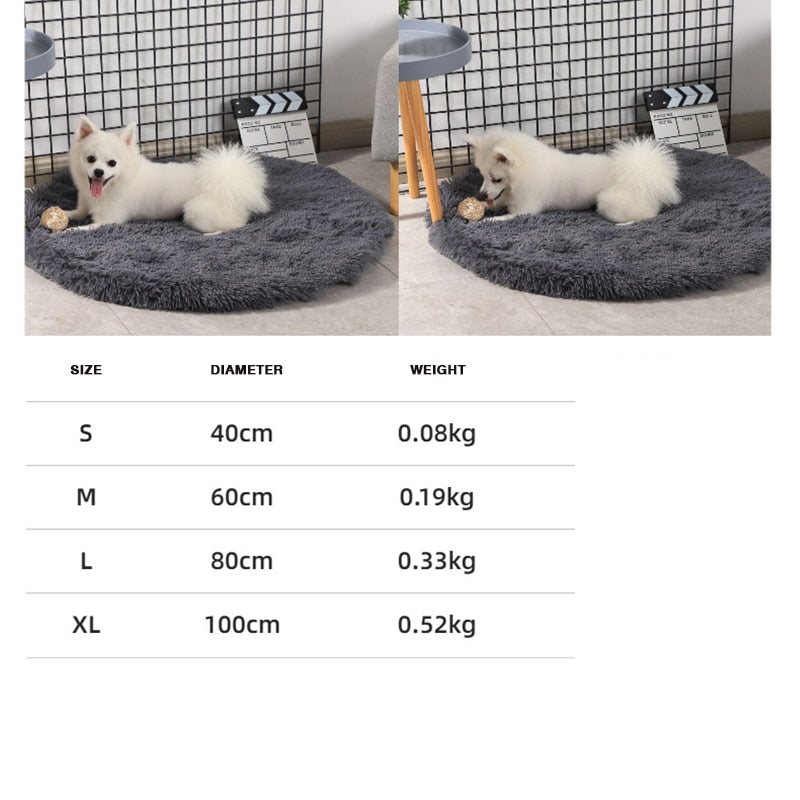 Super Soft Round Plush Dog Mat