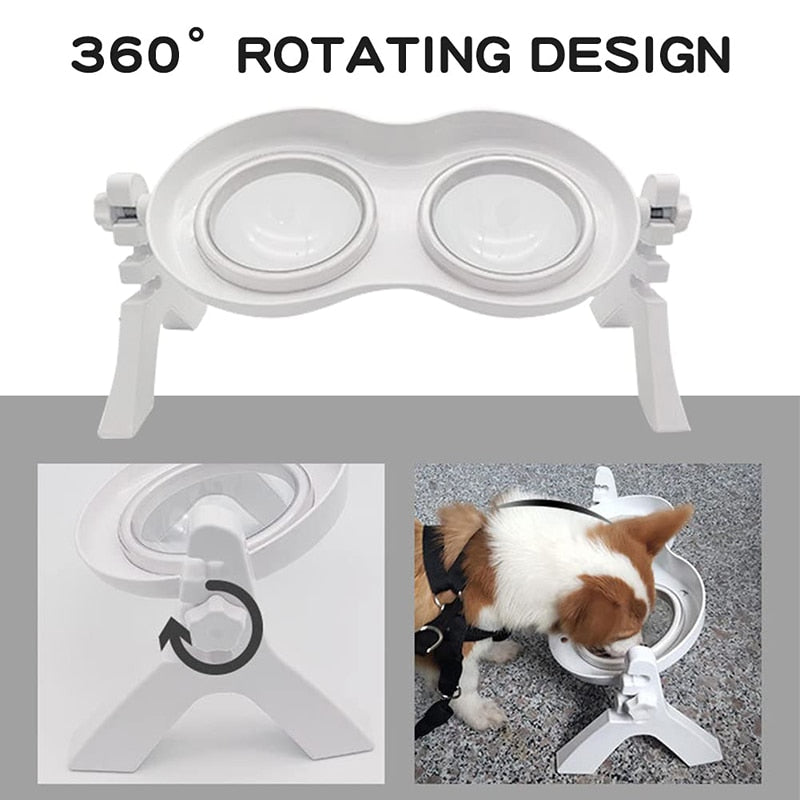 Adjustable Elevated Tilted Dog Bowls