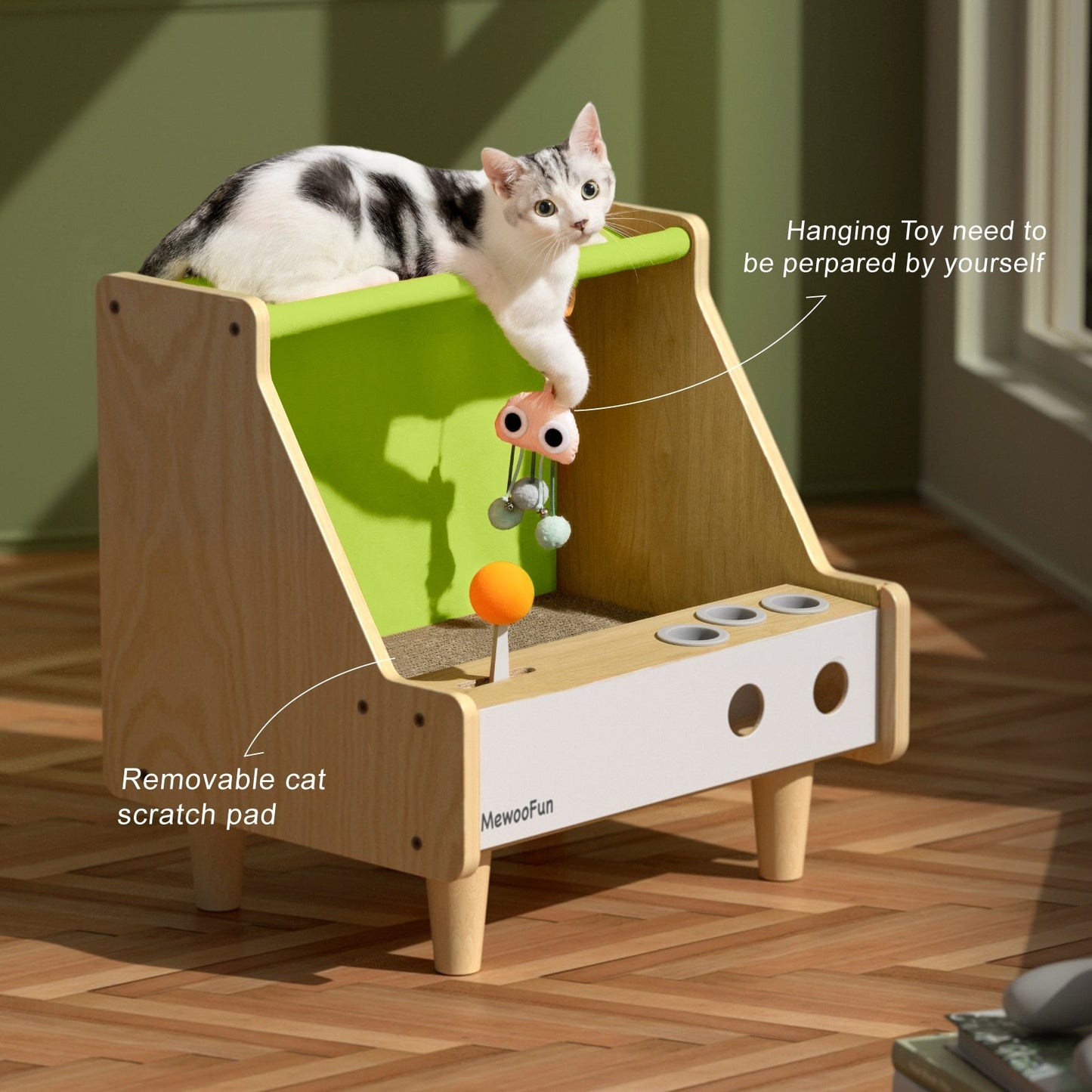 Wooden Game Machine Style Cat House