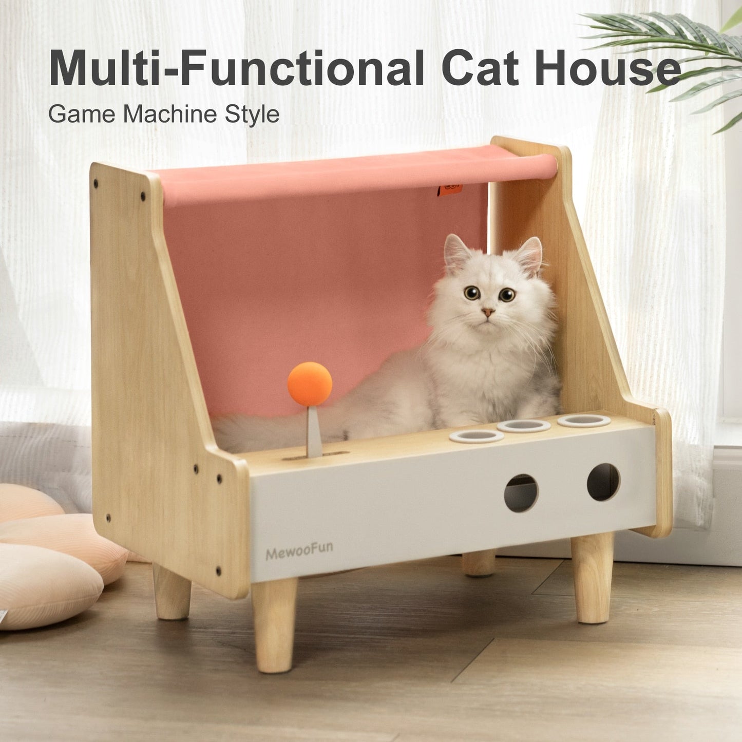 Wooden Game Machine Style Cat House