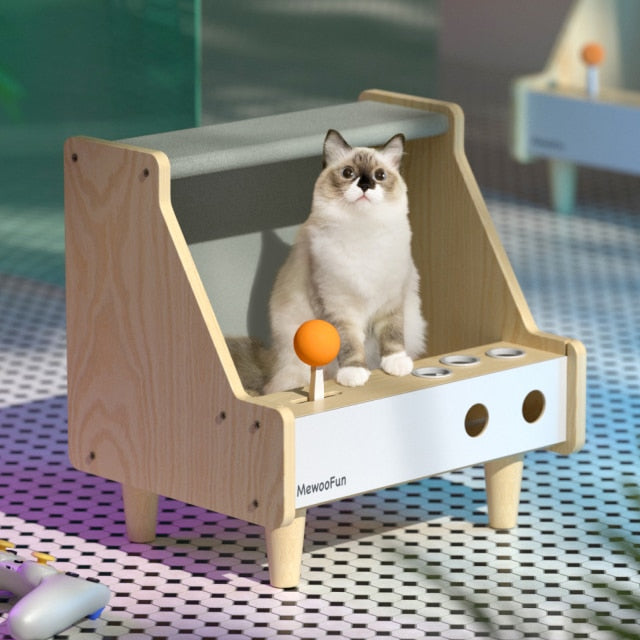 Wooden Game Machine Style Cat House