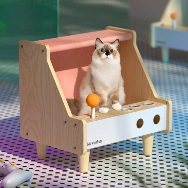 Wooden Game Machine Style Cat House