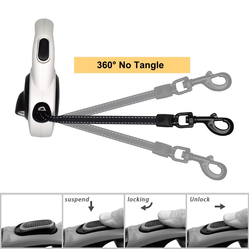 Retractable LED Flashlight 5M Dog Leash