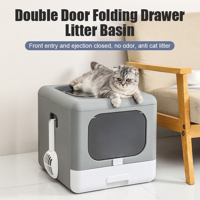 Fully Enclosed Odor Proof Cat Litter Box