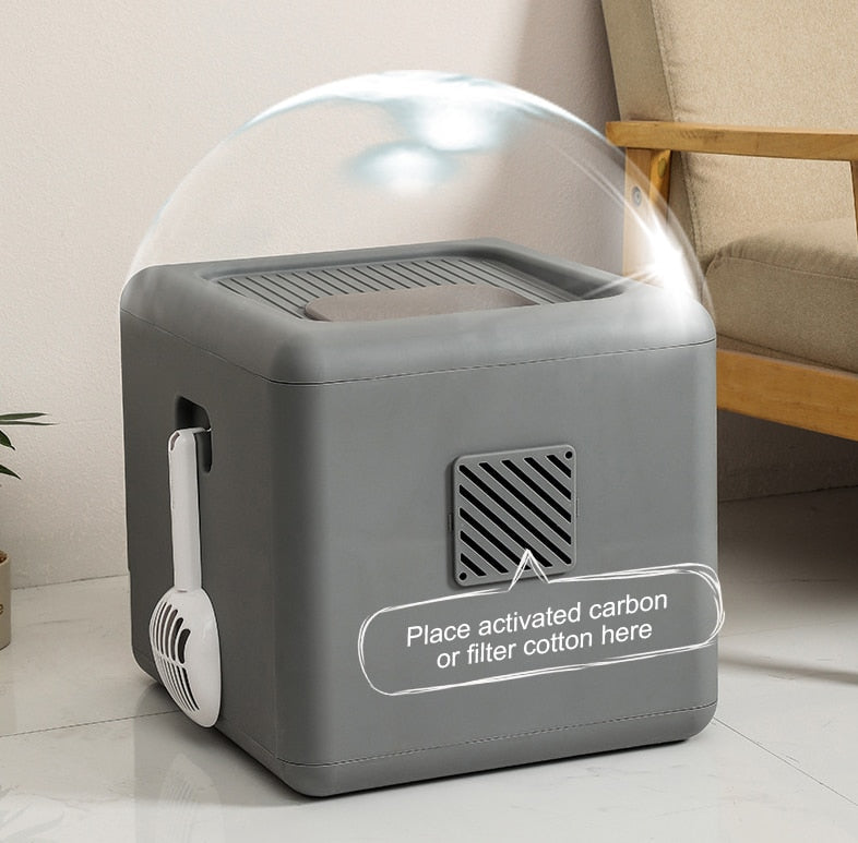 Fully Enclosed Odor Proof Cat Litter Box