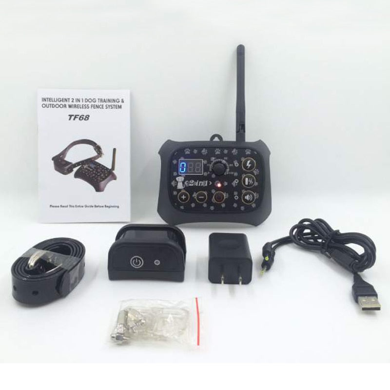 Wireless Fence 2 in 1 Dog Outdoor Training Collar