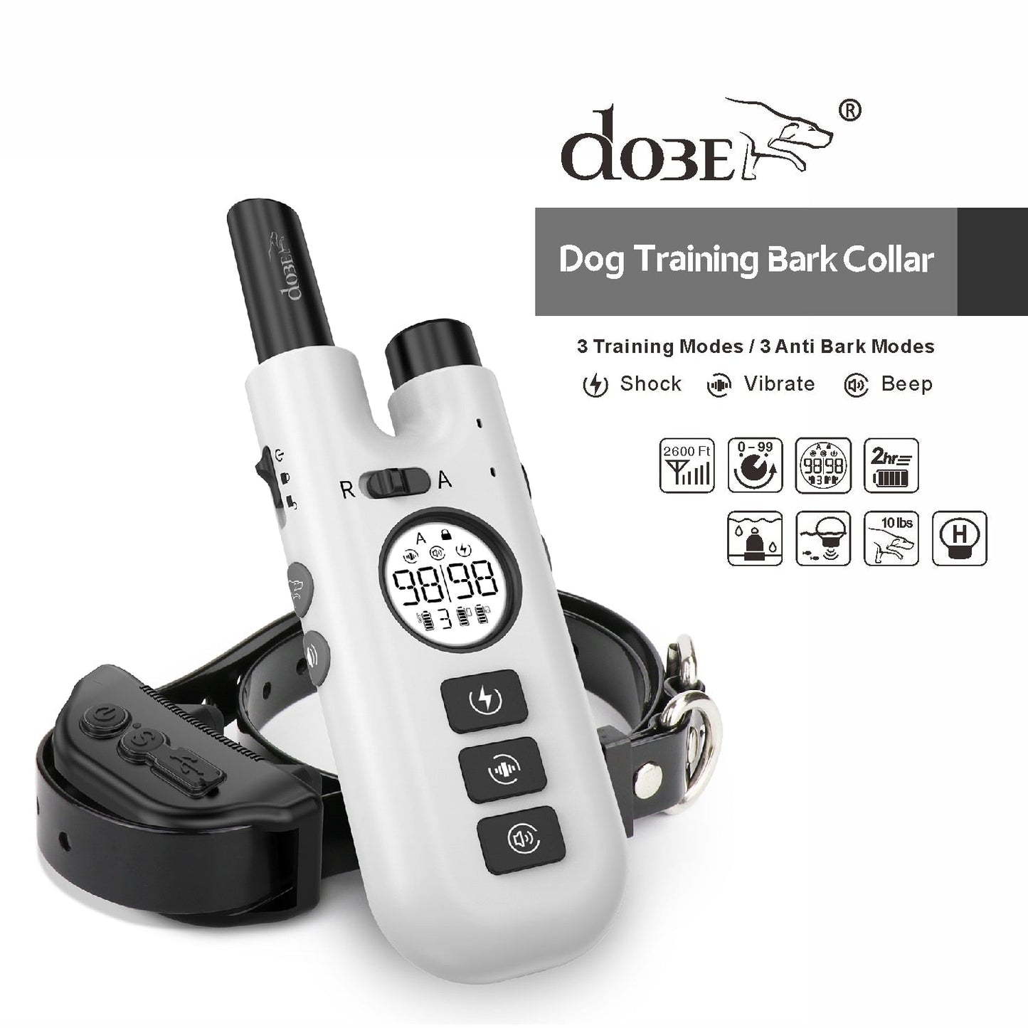 800M 2 In 1 Dog Training Bark Collar