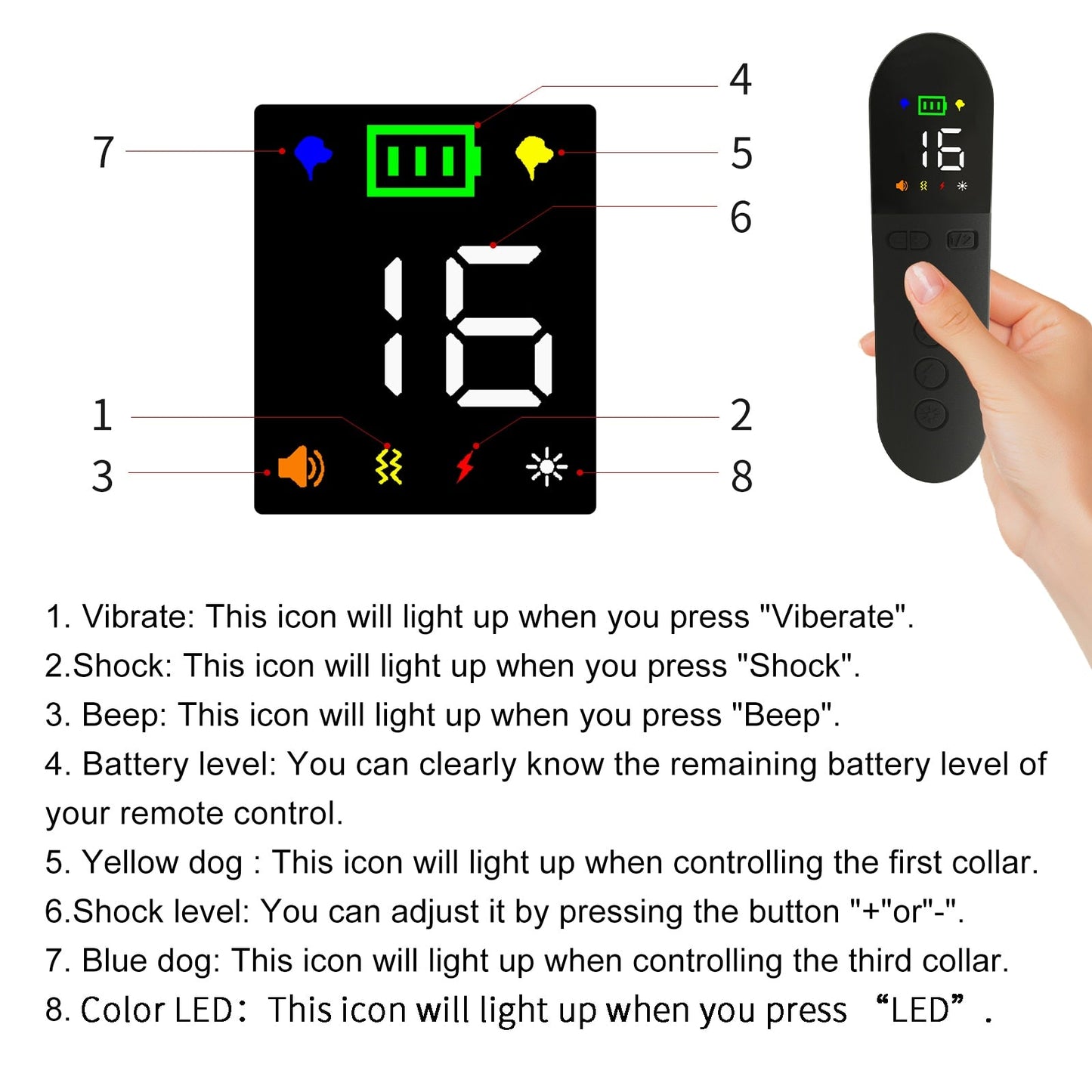 Premium 800M Rechargeable Dog Training Collar
