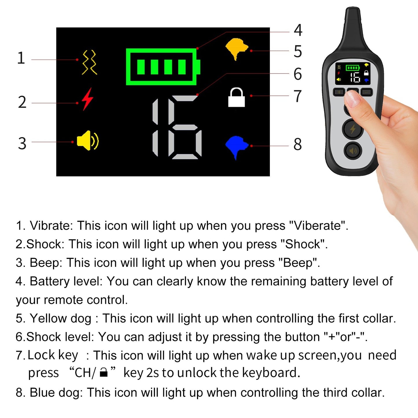 Premium 800M Voice Mode Dog Training Collar