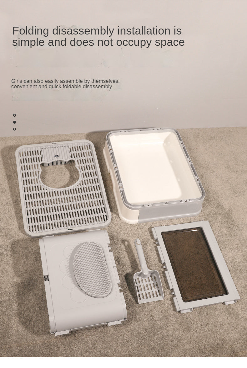 Fully Enclosed Cat Litter Box With Shovel
