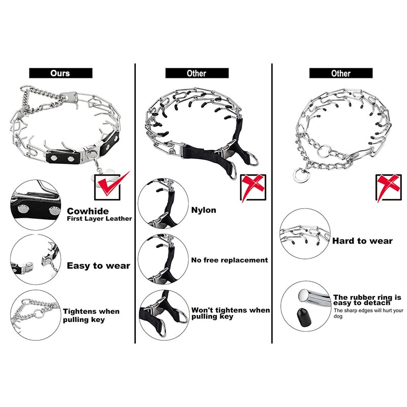 Adjustable Stainless Steel Prong Dog Collar