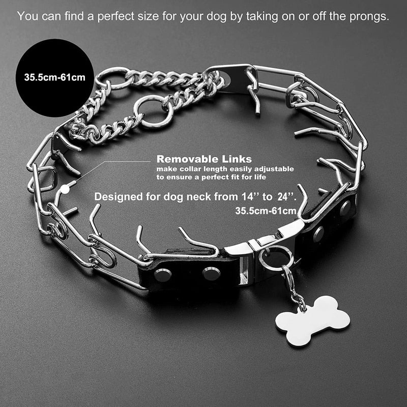 Adjustable Stainless Steel Prong Dog Collar