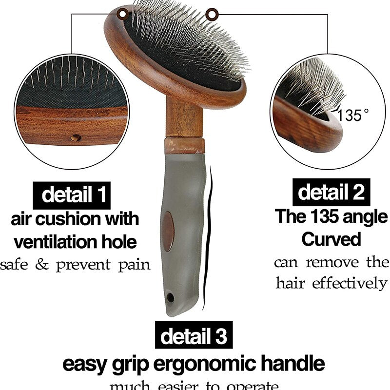 Lotus Wood Dog Grooming Brush