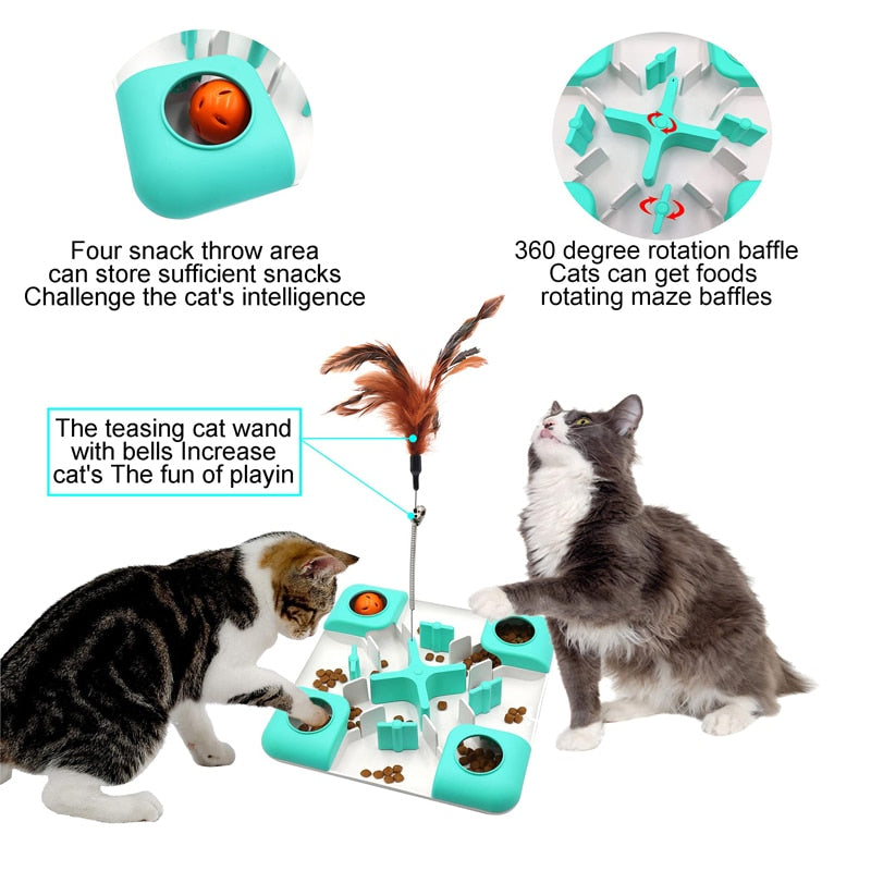 Interactive Cat Treat Puzzle Slow Feeder Toys
