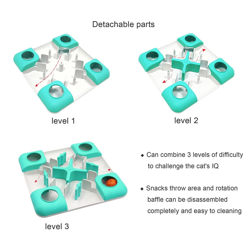 Interactive Cat Treat Puzzle Slow Feeder Toys