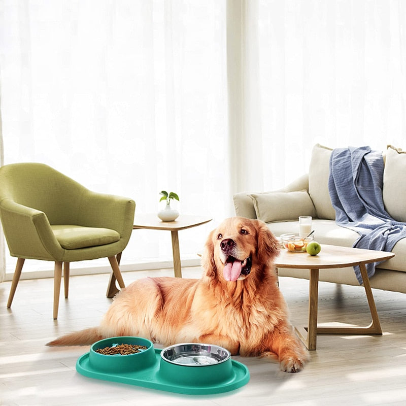 Detachable No Spill Stainless Steel Dog Bowls