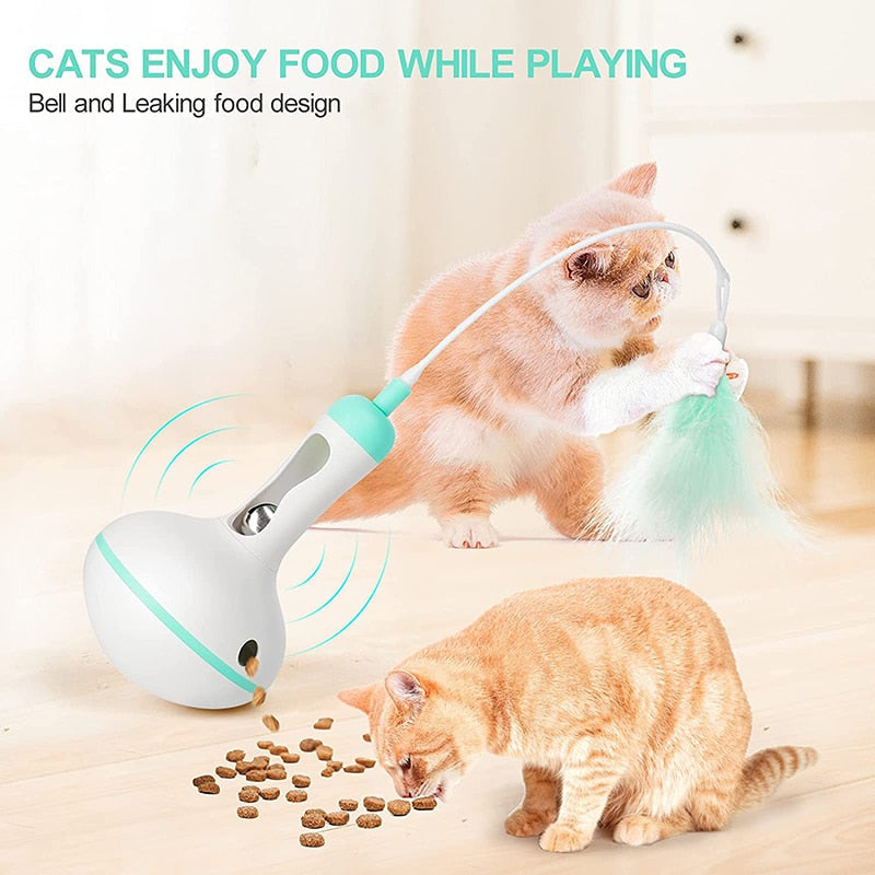 Interactive Bell Tumbler Cat Feather Toys