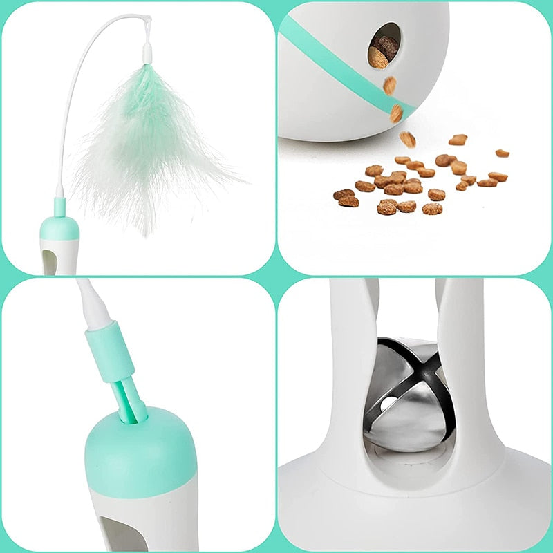 Interactive Bell Tumbler Cat Feather Toys