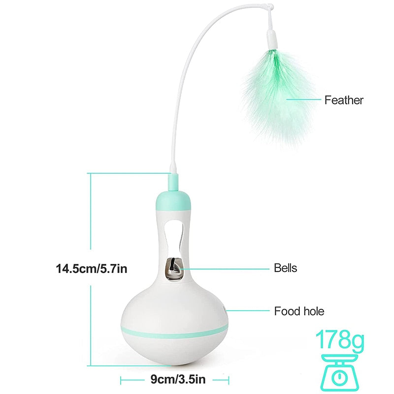 Interactive Bell Tumbler Cat Feather Toys