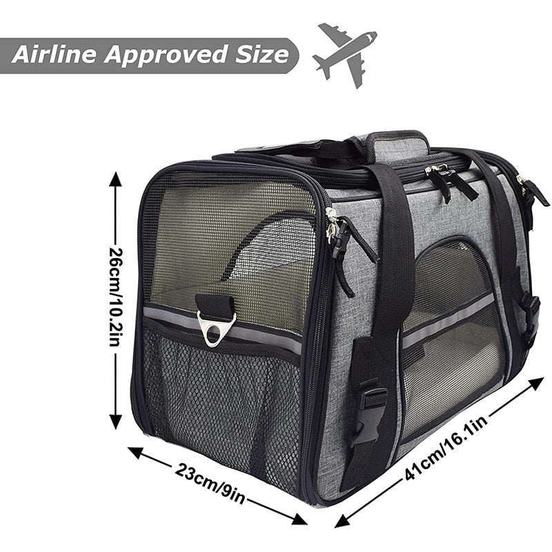 Reflective Dog Carrier With Safety Leash