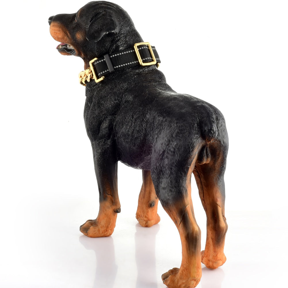18K Martingale Cuban Stainless Steel Dog Collar