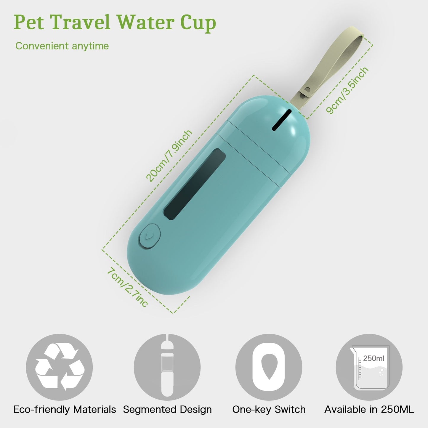 Dog Water Bottle With Poop Bag Dispenser