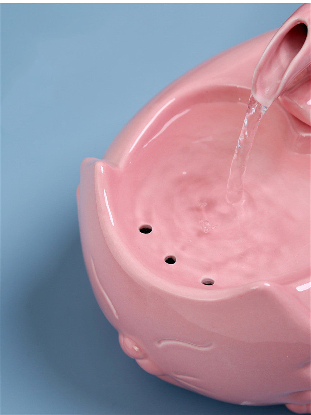 Pink Kitten Ceramic Pet Water Fountain