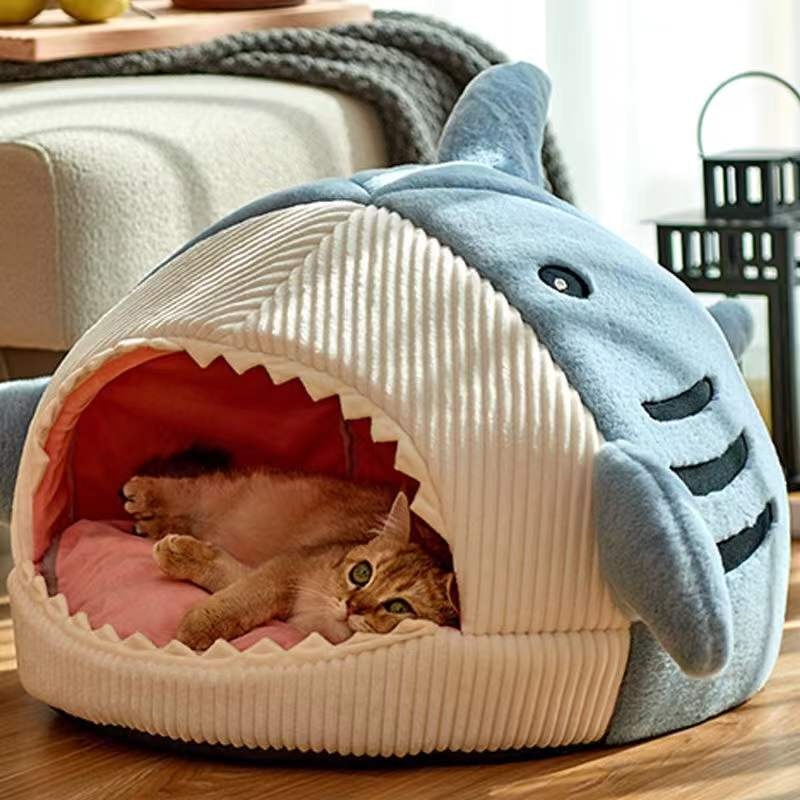 Shark Shape Warm Winter Pet House