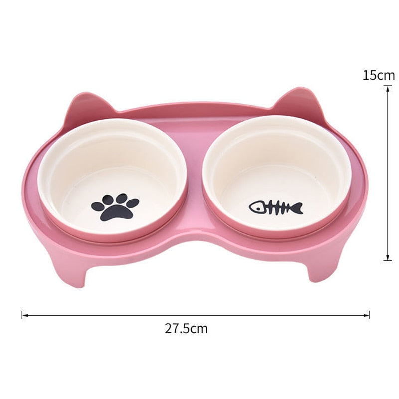 Ceramic No Spill Cat & Dog Bowl